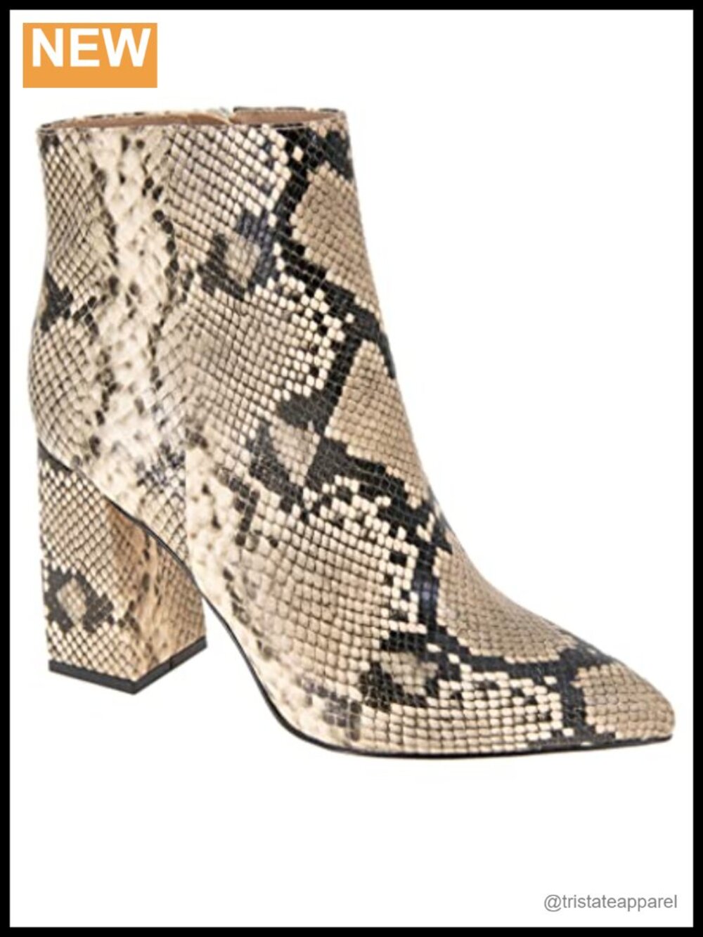 Women's Synthetic & Rhinestone Ankle Booties Block Heel Pointed Toe Zip
